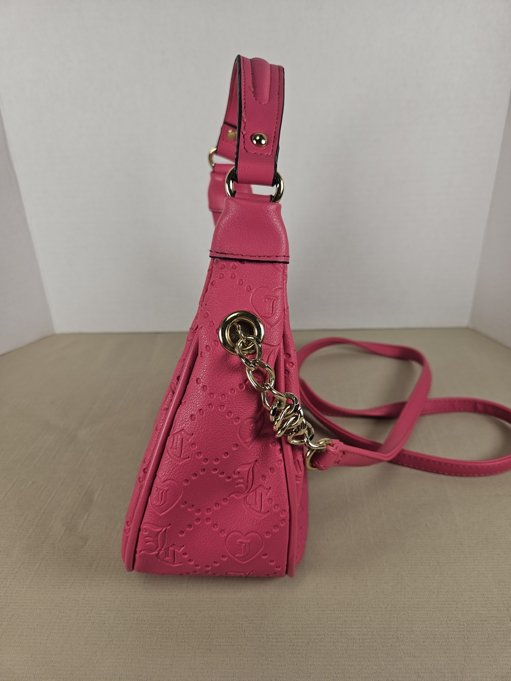 Juicy Couture Pink Shoulder Bag with Gold Logo - Picture 7 of 16